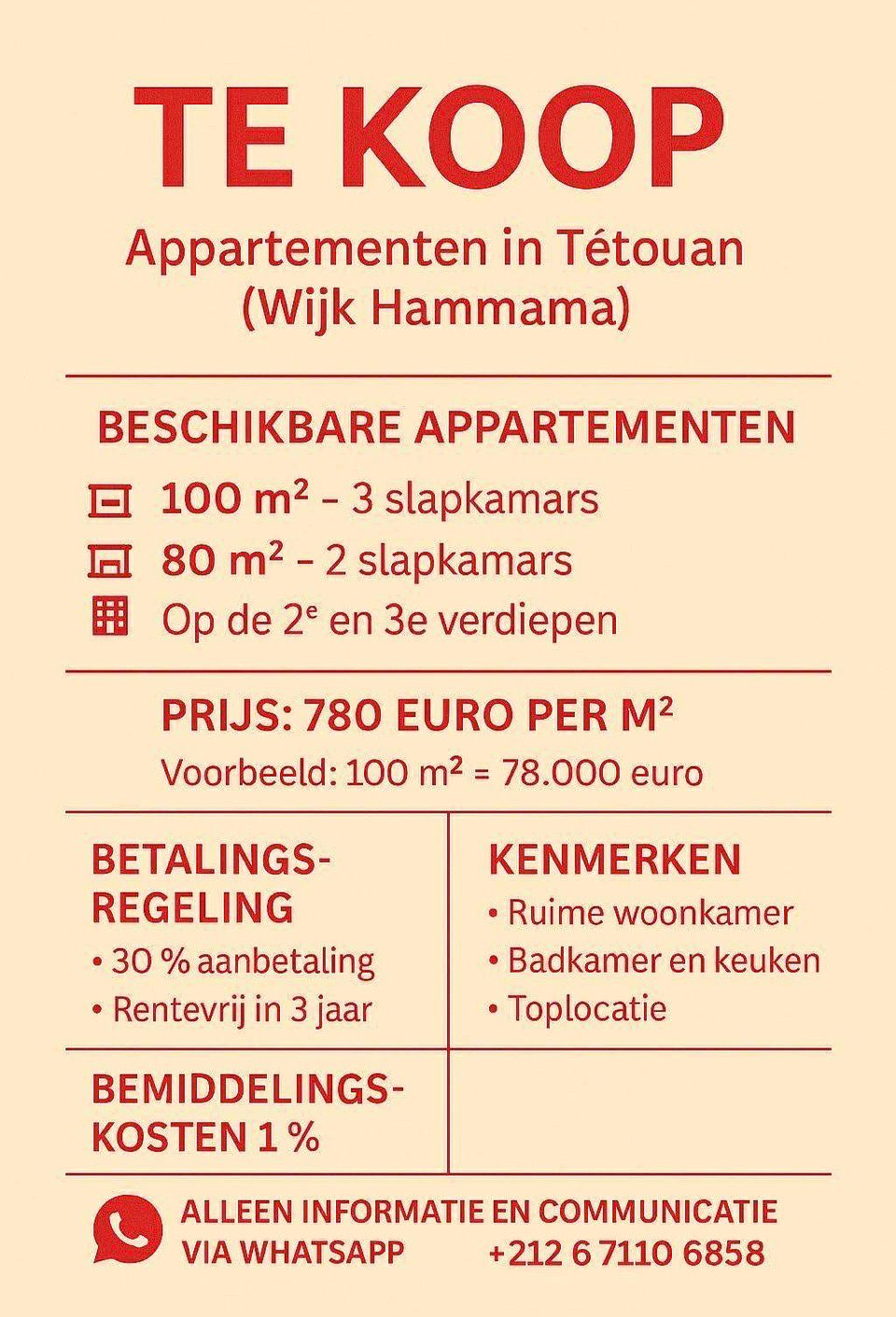 Appartementen te koop in Tétouan Hammama
